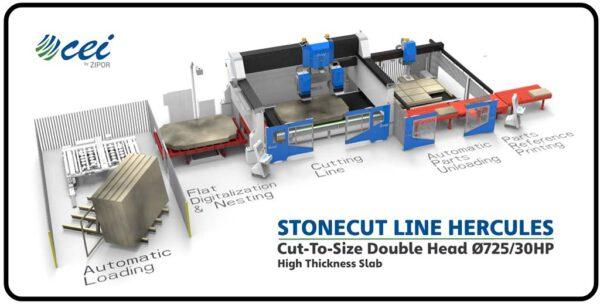 CEI Hochleistungs Sägeanlage StoneCutLine Herkules (Multispindeln)